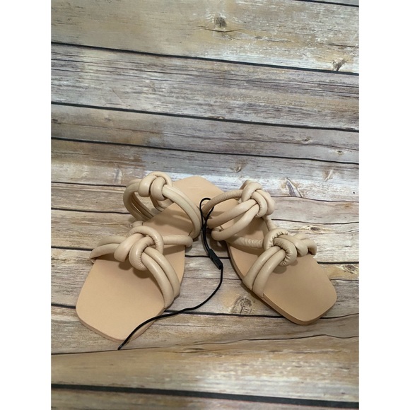 Zara Knotted Square Toe Sandals Size 8.5